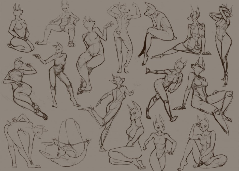 Interesting poses of girls to draw