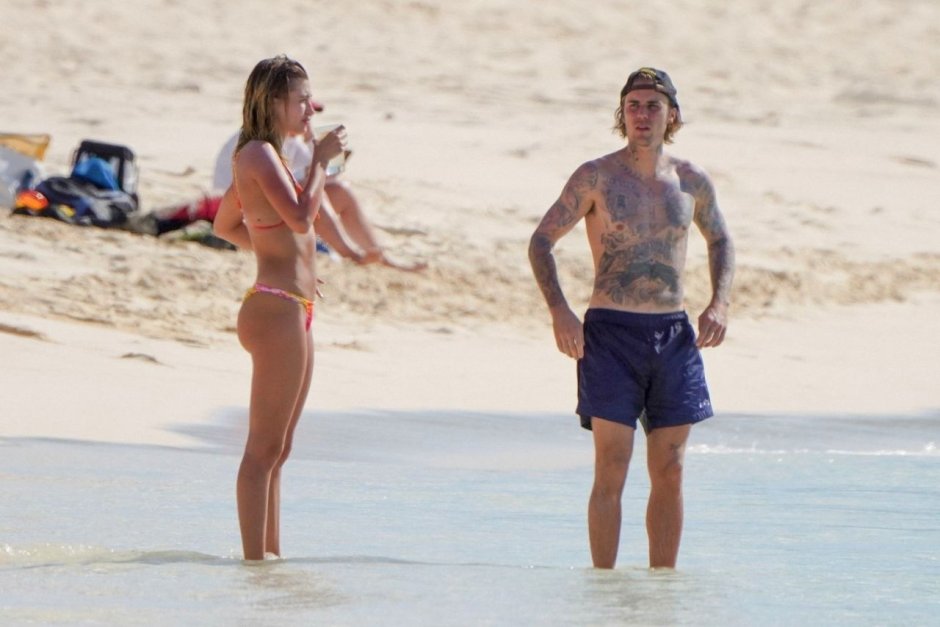 Haley Bieber Paparazzi on the beach