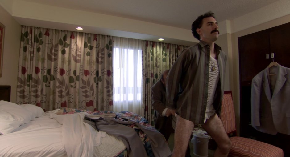 Sasha Baron Cohen swimming