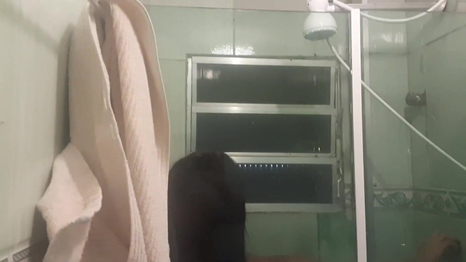 Boy and girl in the bathroom