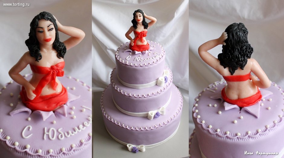 Cake with a naked woman