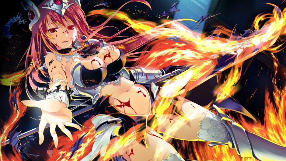 The girl's fiery body
