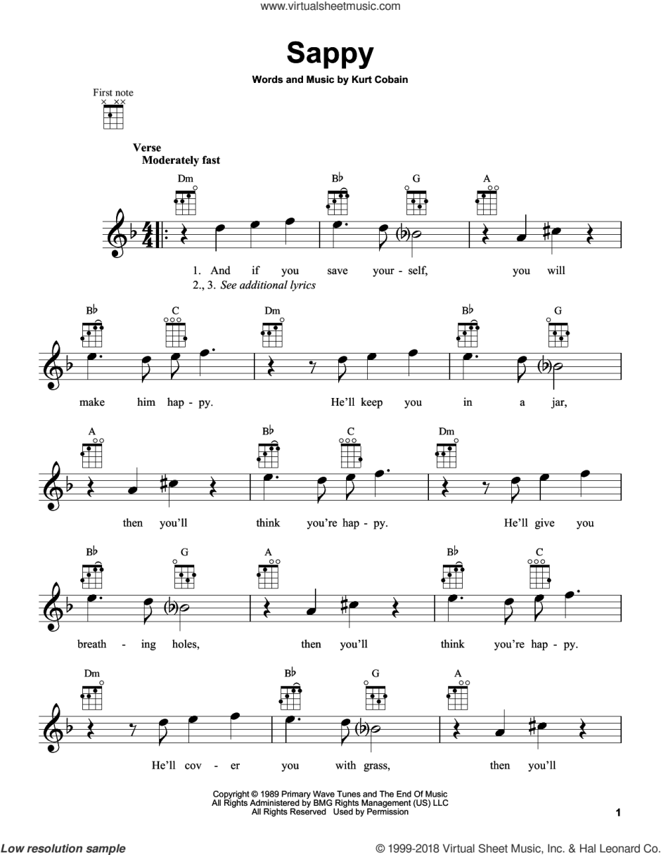 Nirvana sappy notes for piano