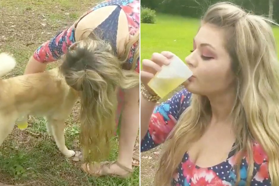 Pissing in jeans on the street