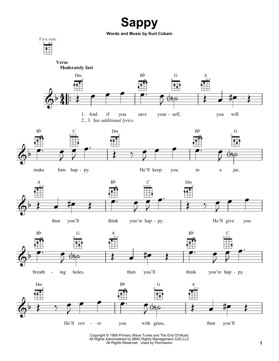 Nirvana sappy notes for piano