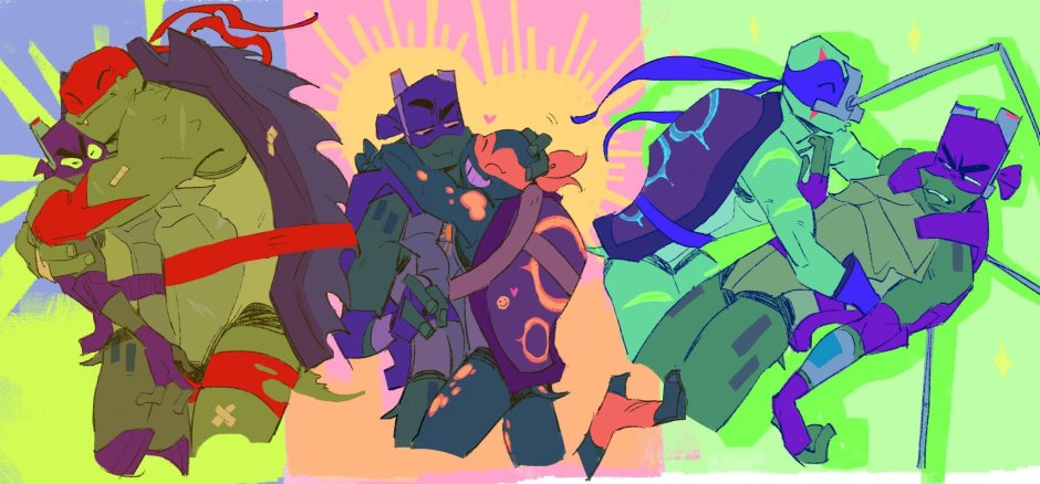 Ninja turtles 2012 Michelangelo and Renet