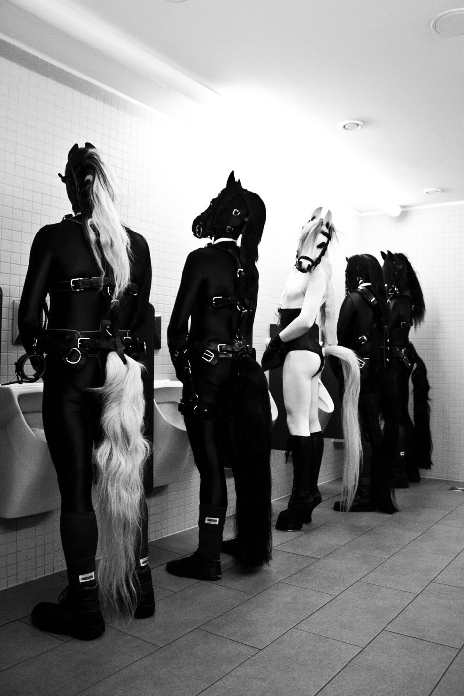Latex pony girl