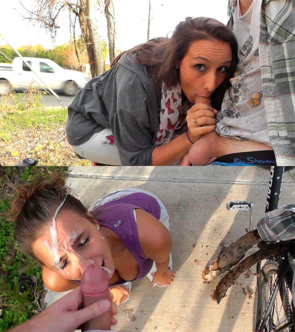 Selfies of girls with a member of a face