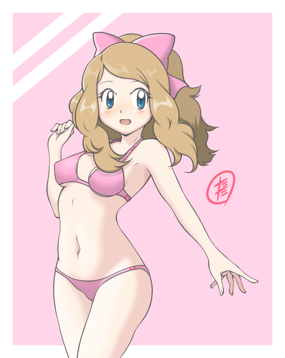 Pokemon Serena in a swimsuit