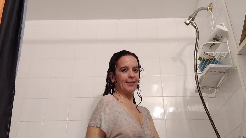Man and woman in the shower