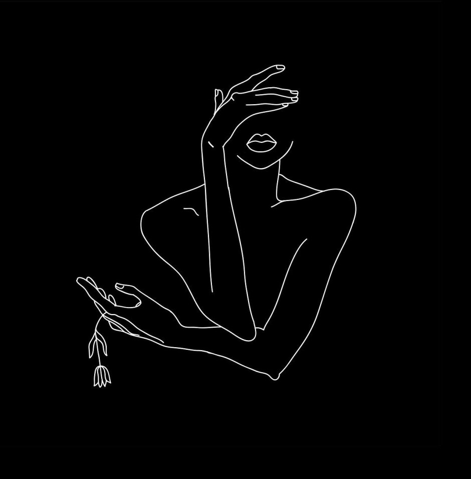 Silhouette on a black background