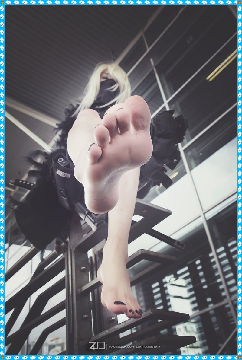 Cosplay girl foot fetish