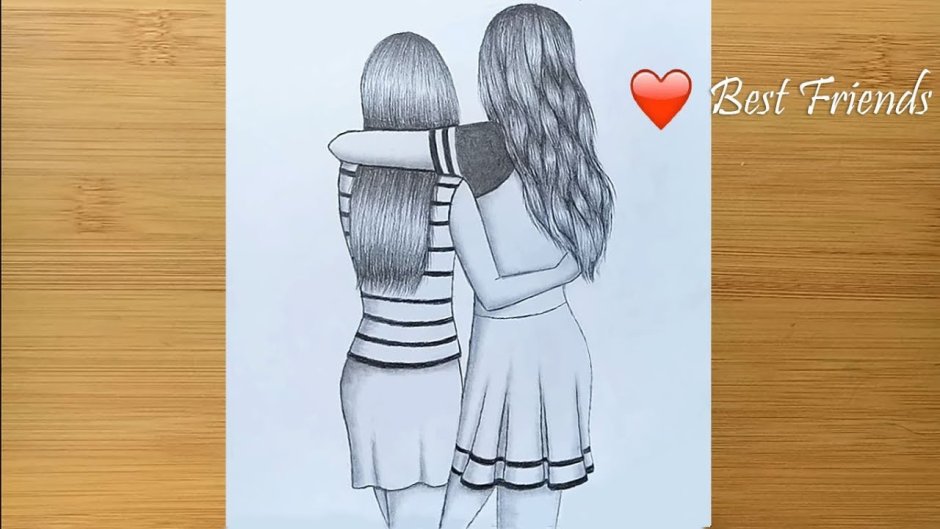 Drawings with a pencil of a girlfriend