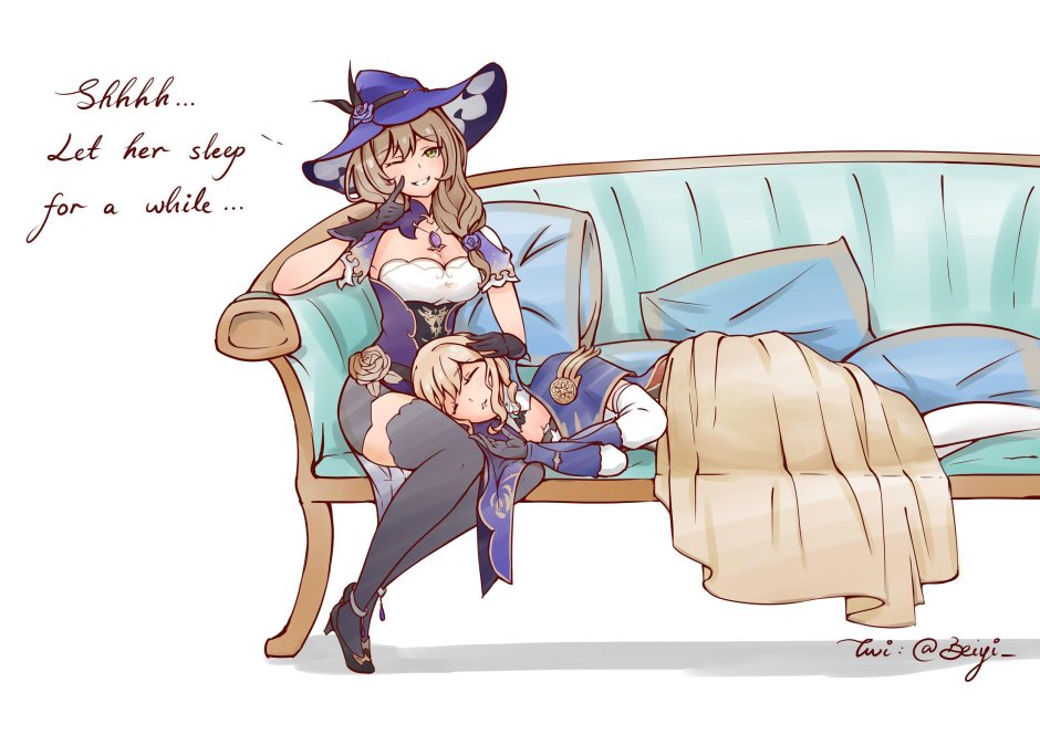 Genshin Impact Lisa and Jinn Yuri