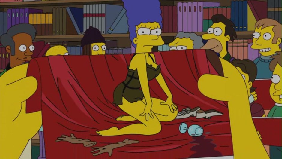 Homer and Marge in his youth