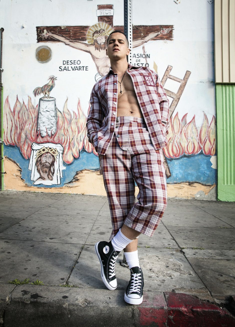 Jordan Torres in swimming trunks
