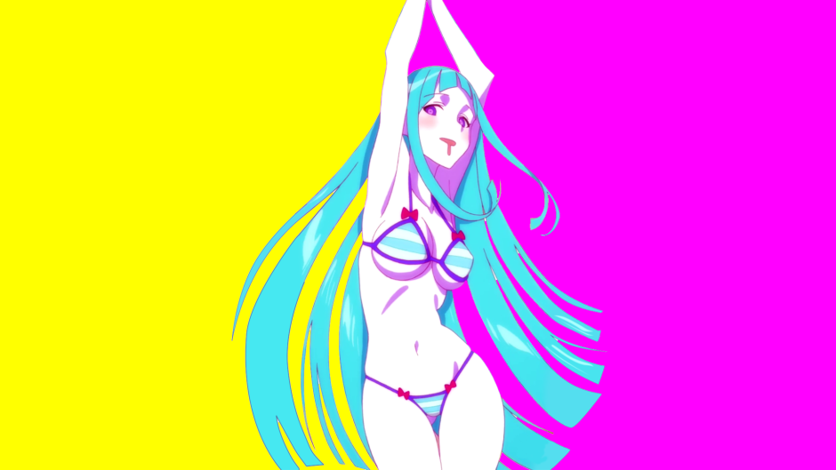 Girl blonde in panties by the window