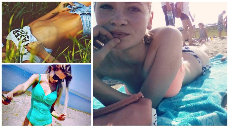 Plums of girls on the beach