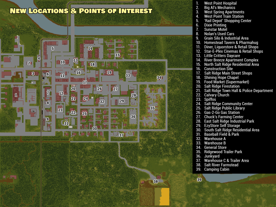 Map of cities Progzt Zomboid