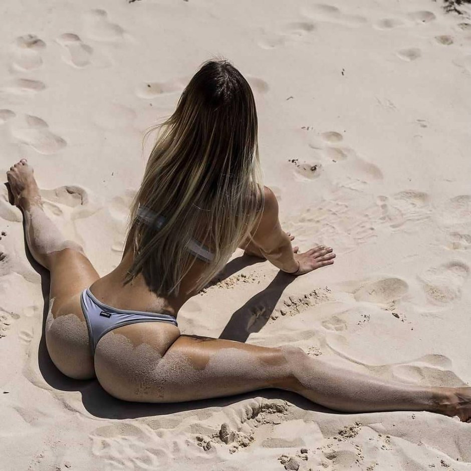 Yoga on the beach girl