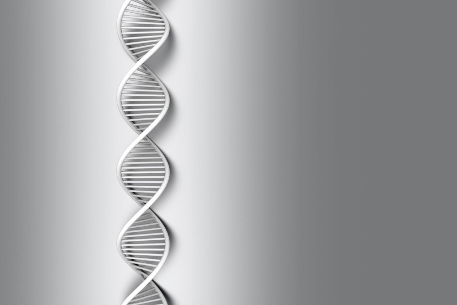 DNA spiral on a light background