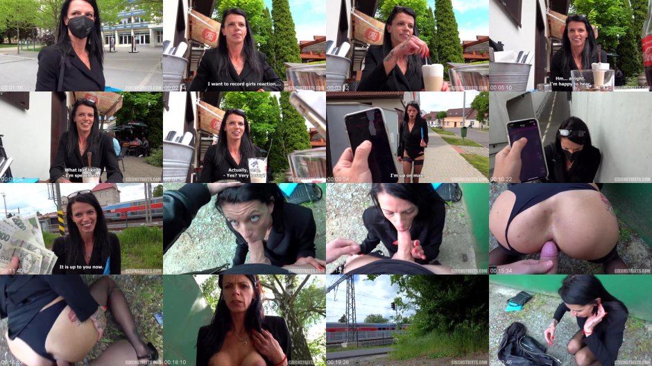 Porn actress filming in Czechav Street