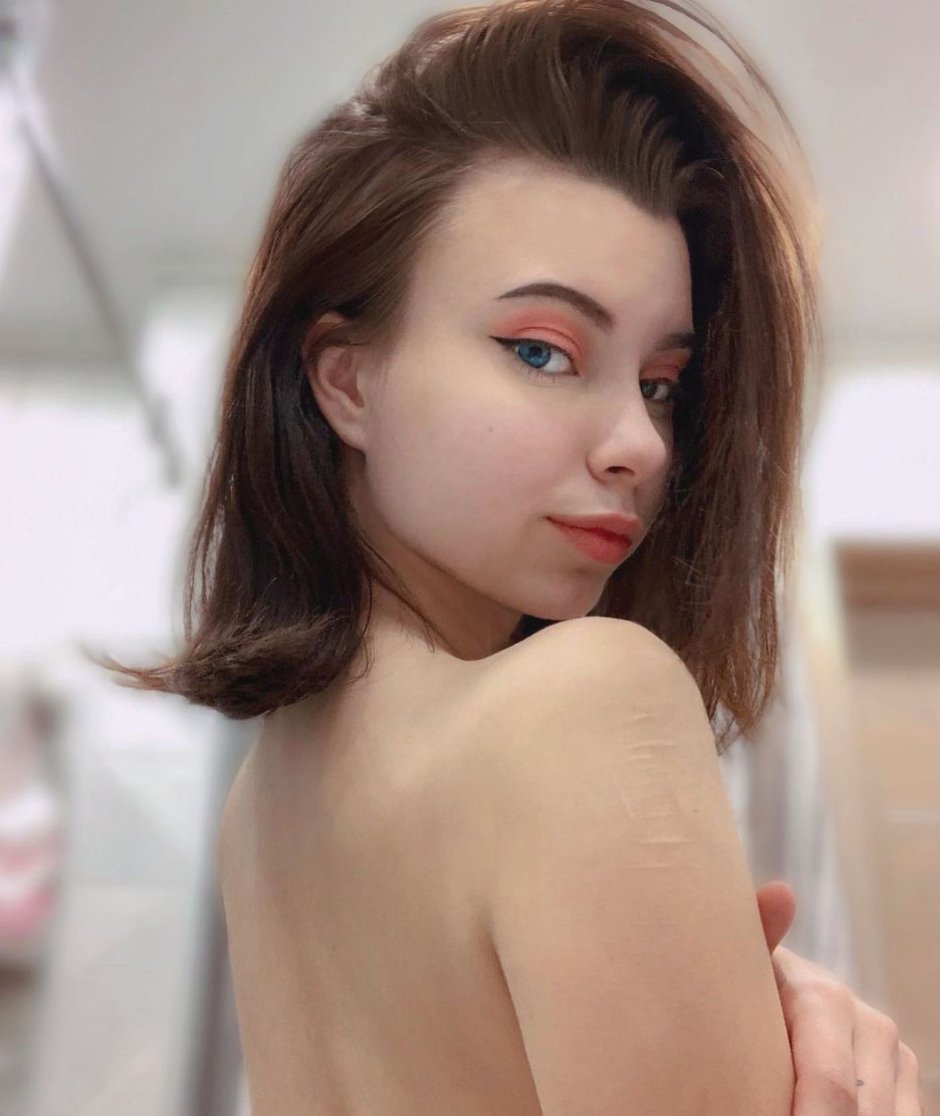 The girl shows boobs in Kigurumi