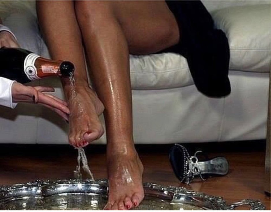Legs in champagne