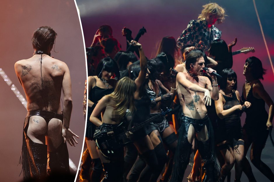 Naked boobs at rock concert