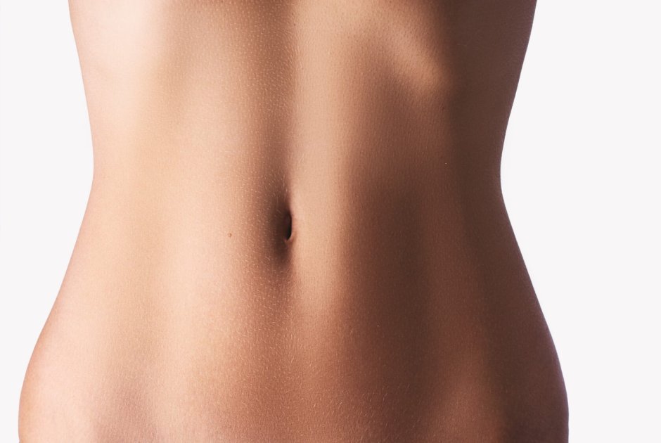 Flat female stomach straight