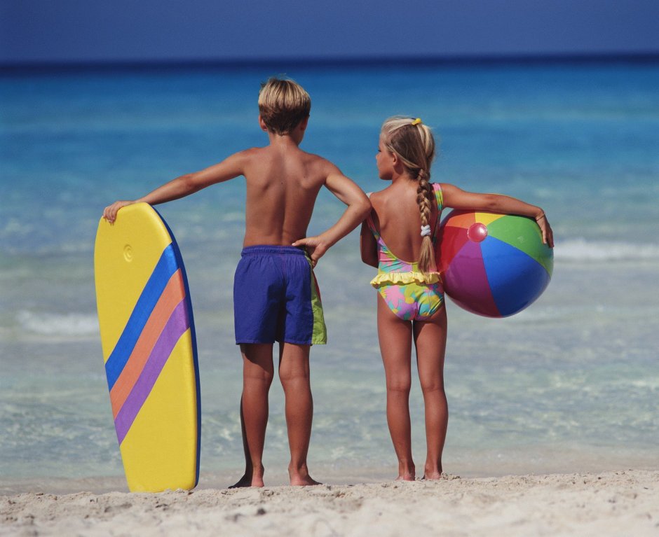 Summer beach children