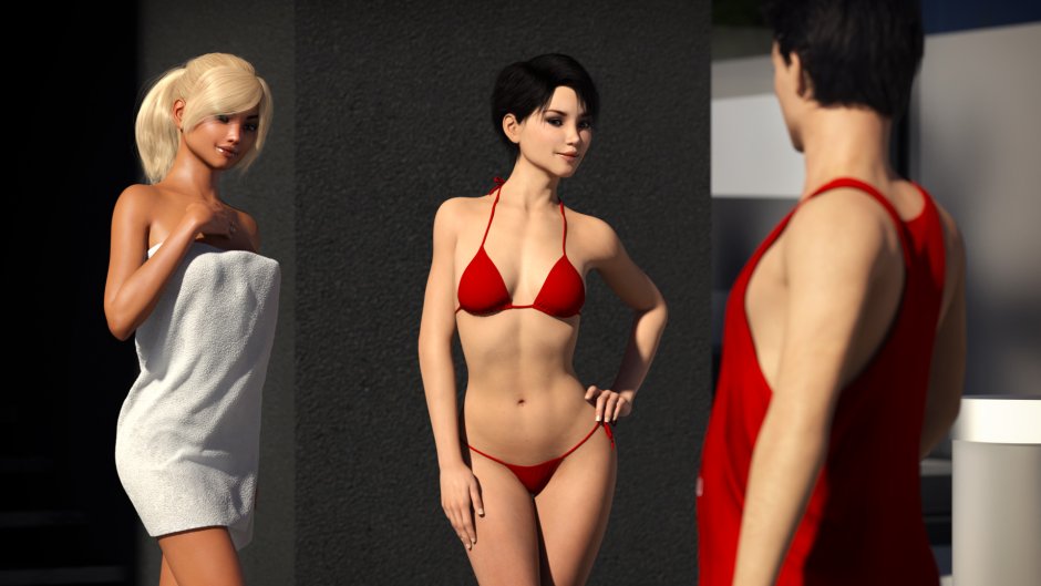 Lisa is gathered by bikini