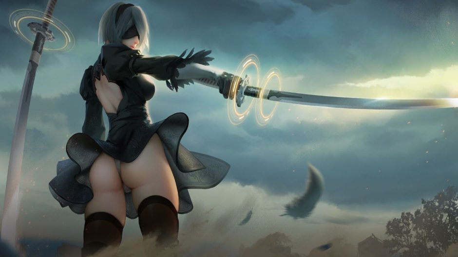 Girl with katana wallpaper