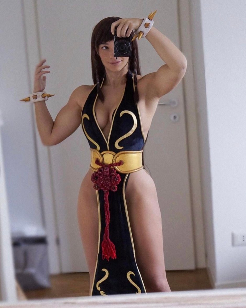 Anime girls cosplay in a swimsuit
