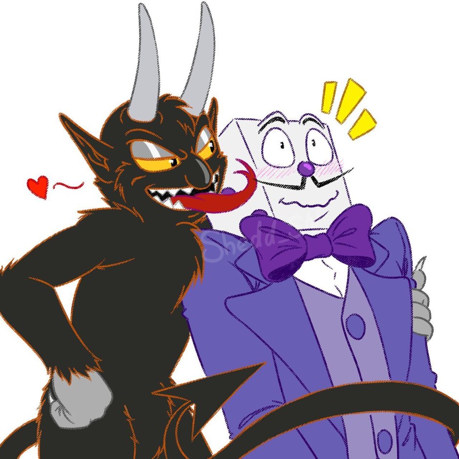 King Dais and Devil Arta with a pencil