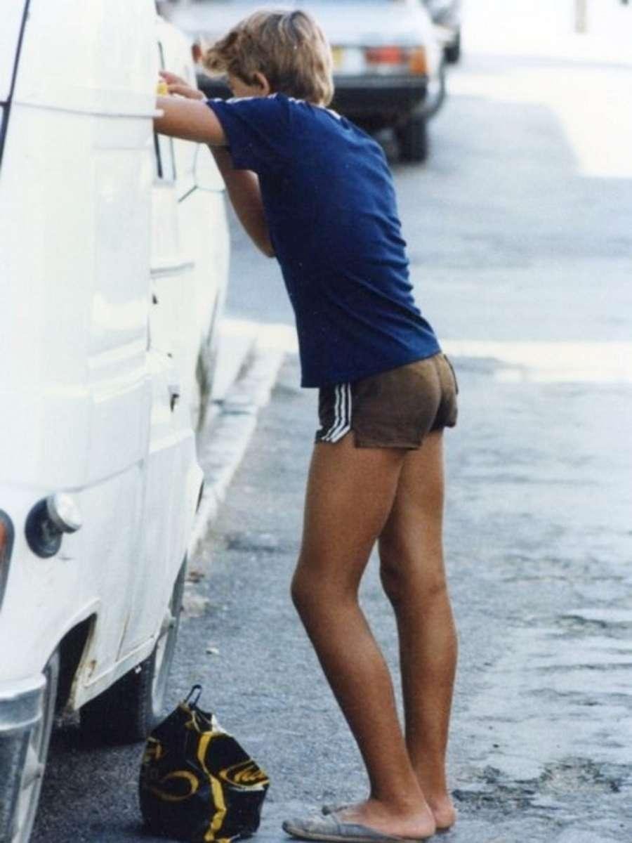 Boys in short shorts