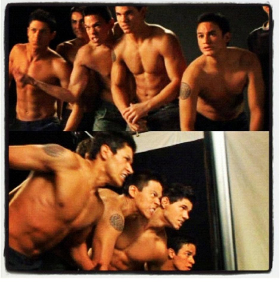 Naked actor Taylor Lotner