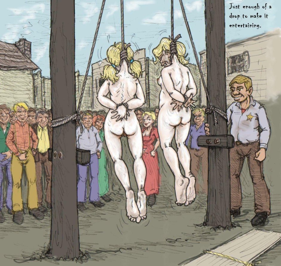 Hanged naked women