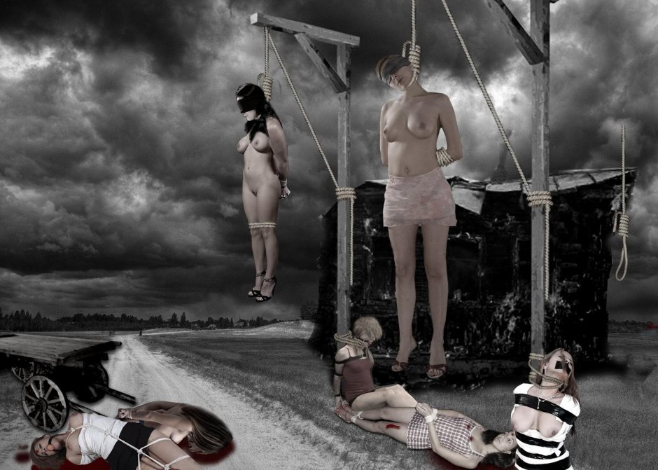Hanged naked women