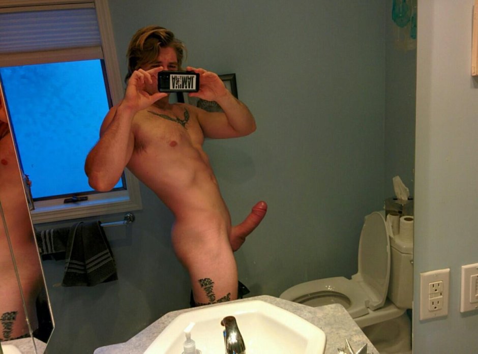 Big penis in the mirror