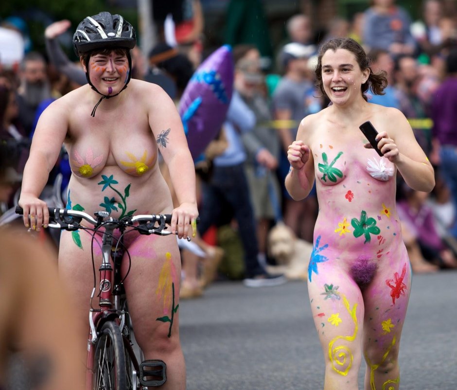 Parade of naked beautiful women