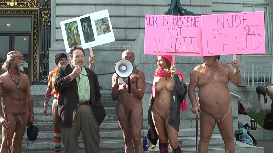 Naked women protest