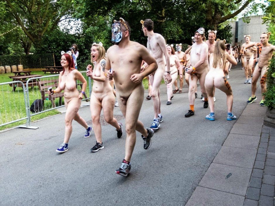 Festival parade of naked women