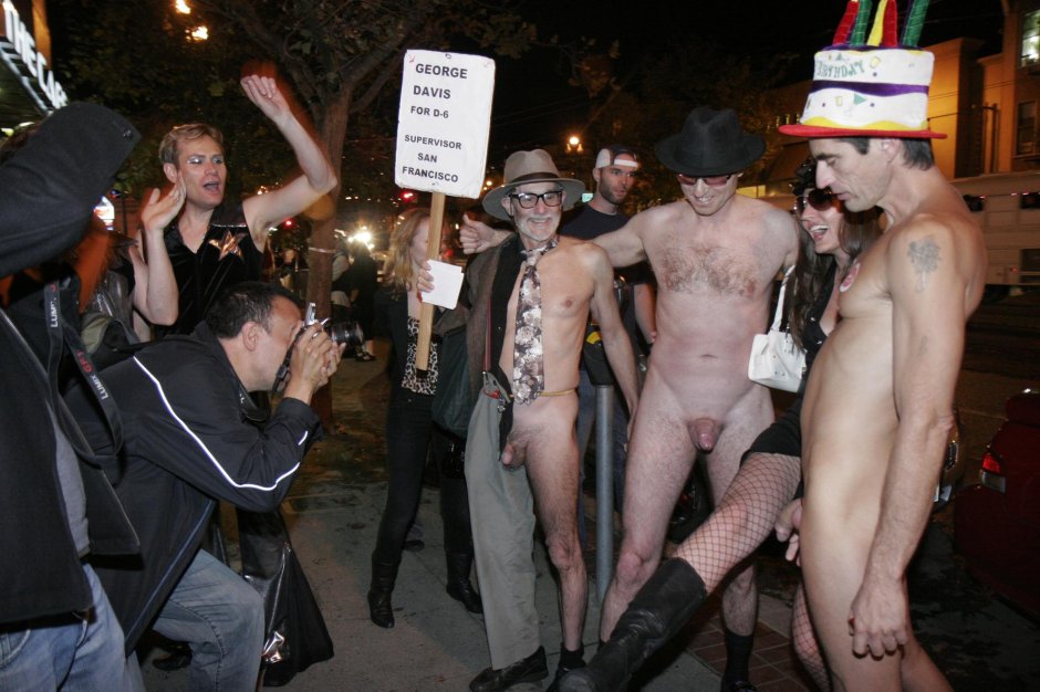 Parade of naked men and women