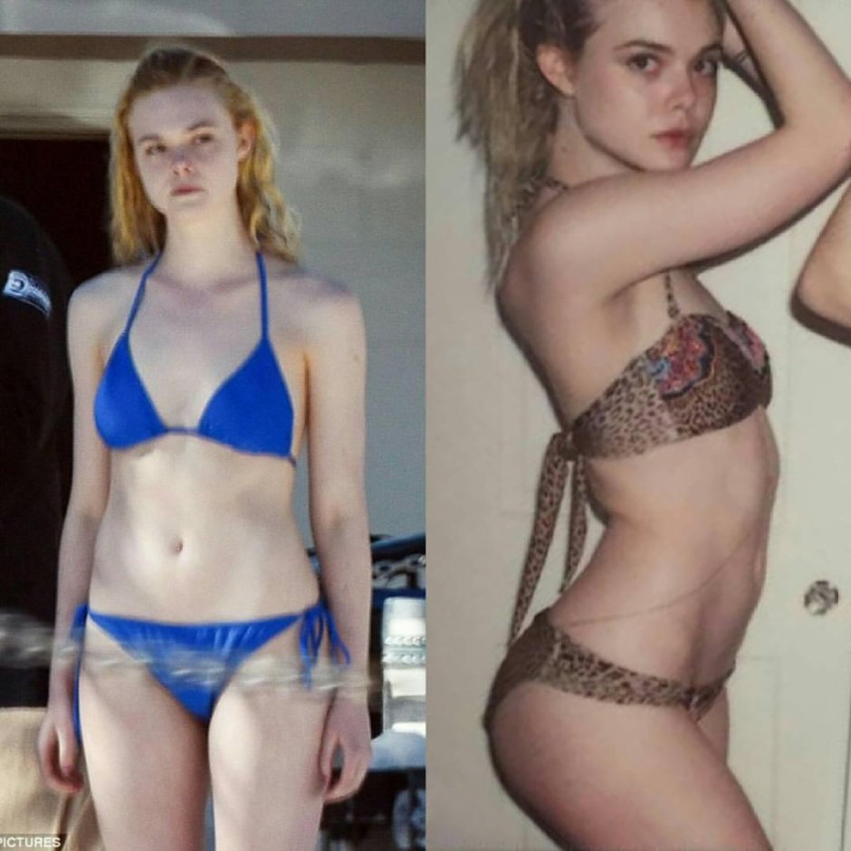 El Fanning in a swimsuit