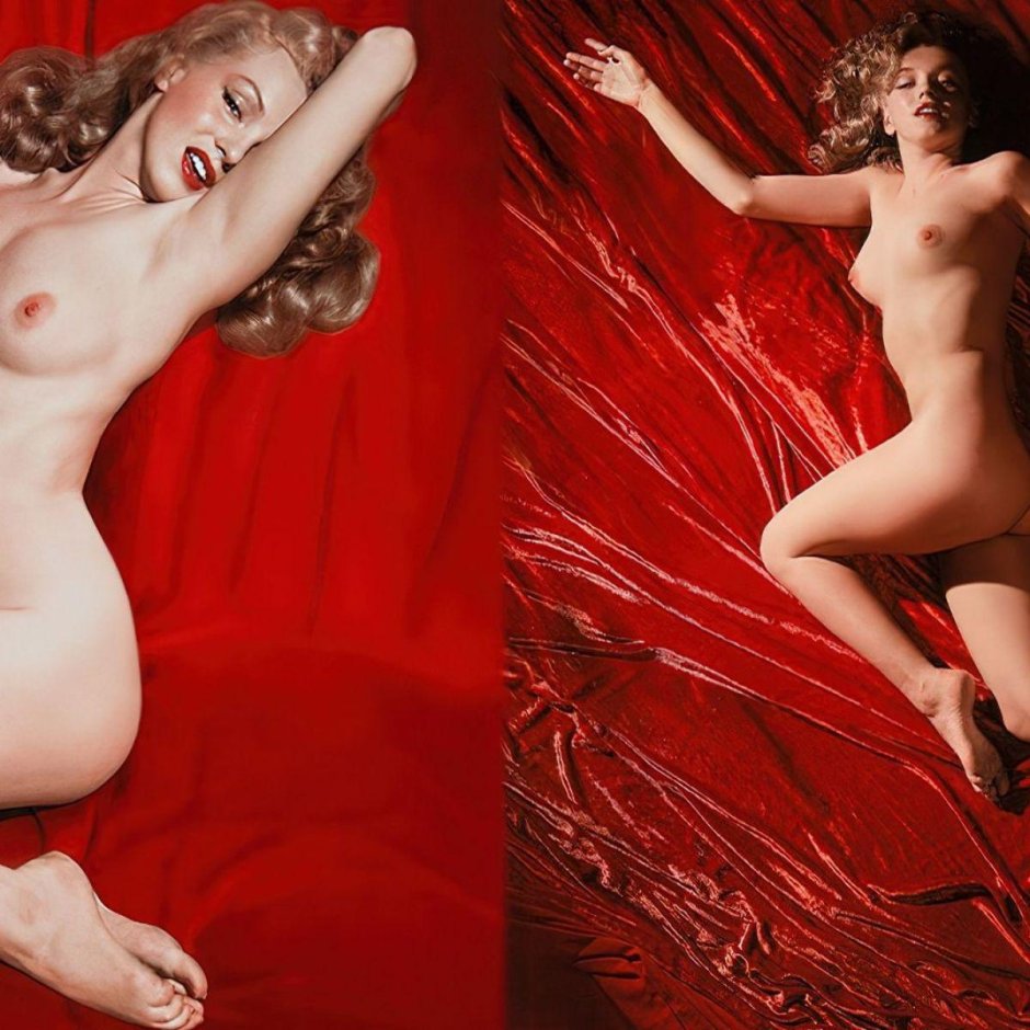 Marilyn Monroe on red velvet