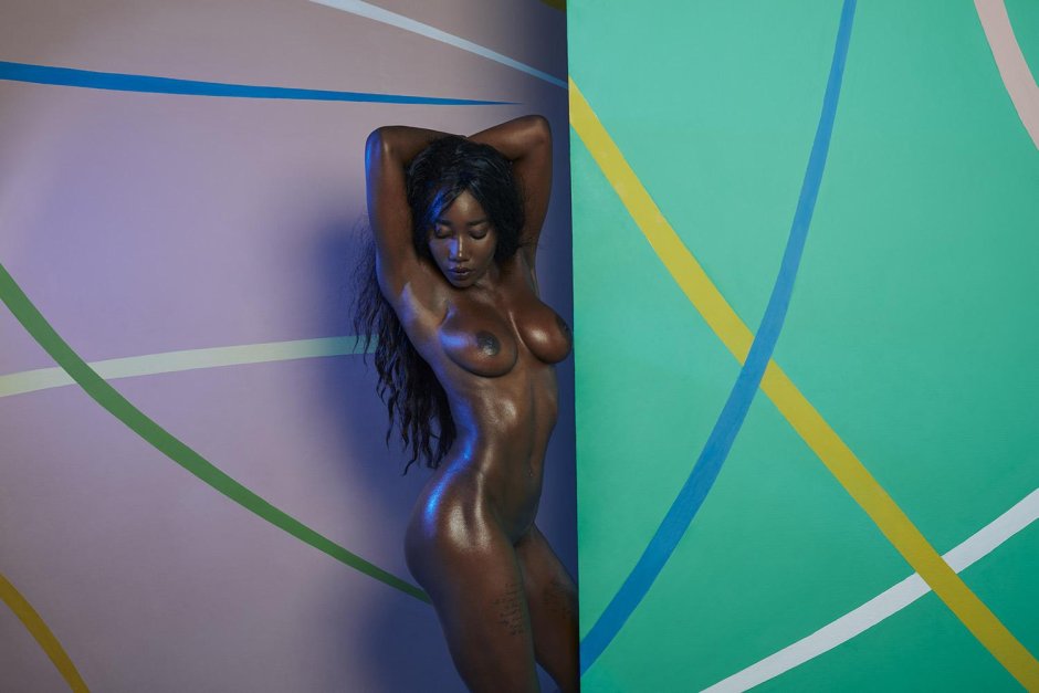 Negritian undressed on the street