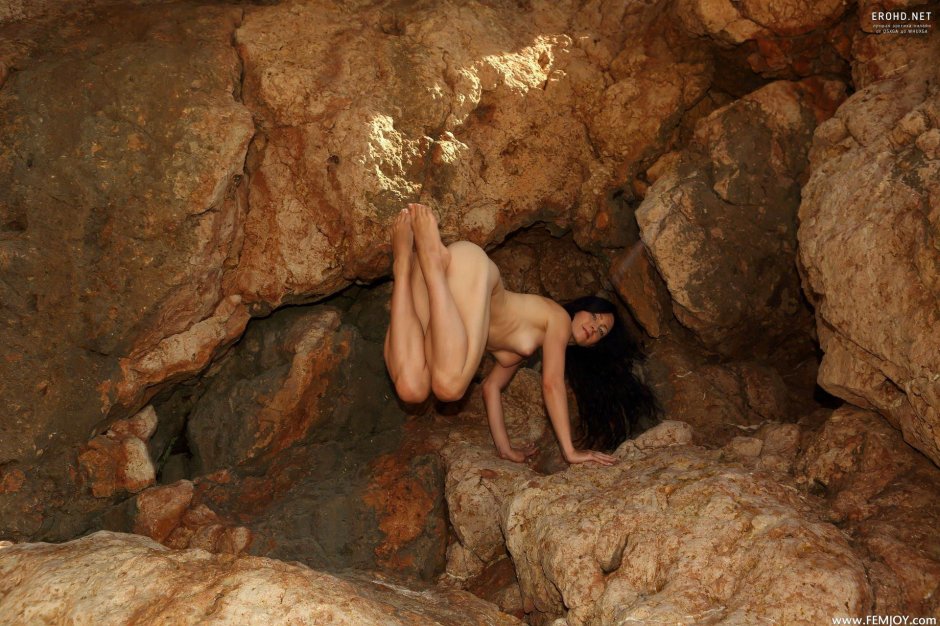Naked in a cave