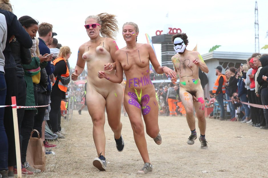 Naked women at the festival