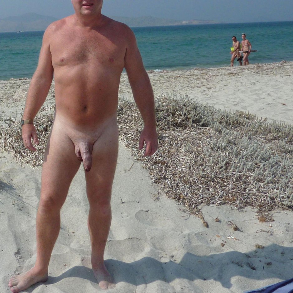 Naked mature men on the beach